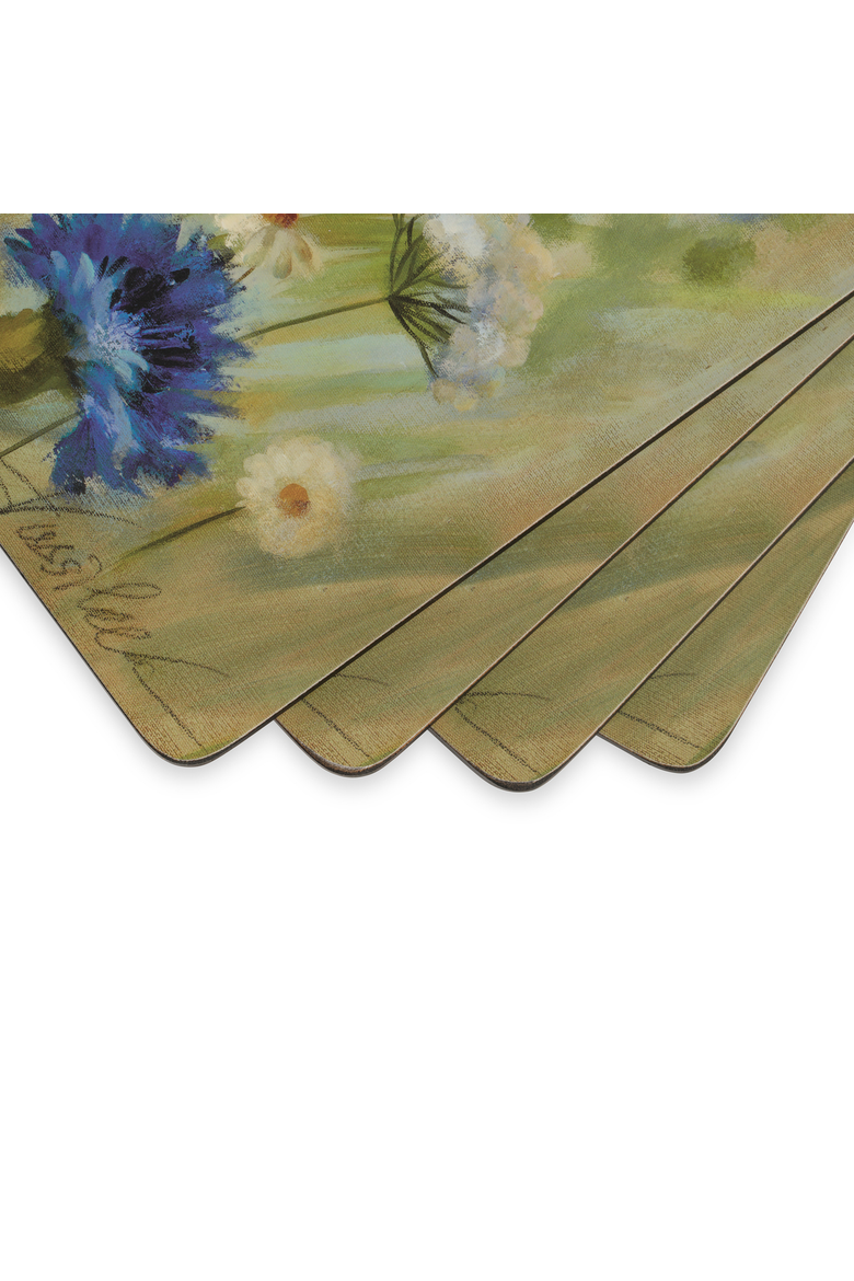 Fleur Des Champs Set of 4 Cork Back Placemats, Alternate, color, Fleur Des Champs