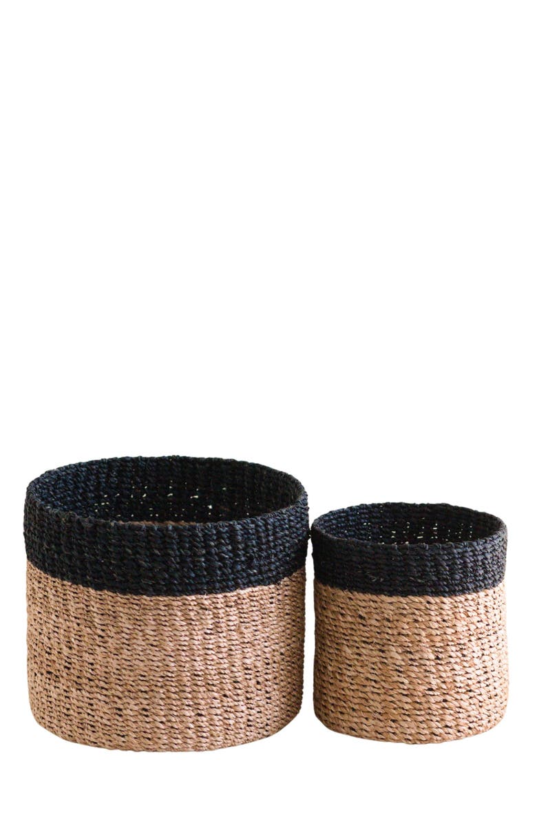LIKHA Cylinder Tabletop Basket, Set of 2, Main, color, Black