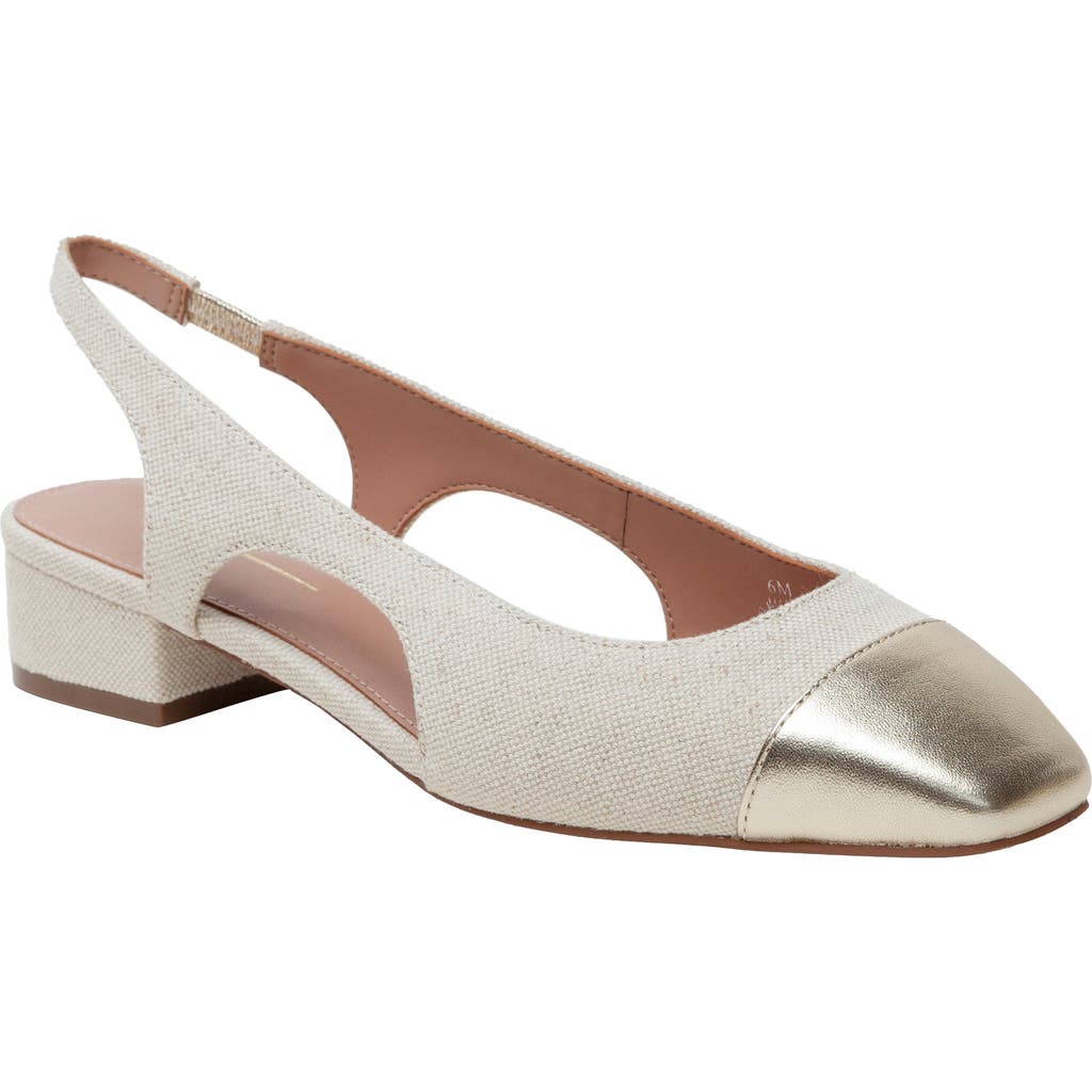 Shop Linea Paolo Charley Slingback Pump In Natural/gold/gold