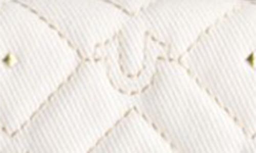 Uspa Accessories Studded Denim Flap Bag In White