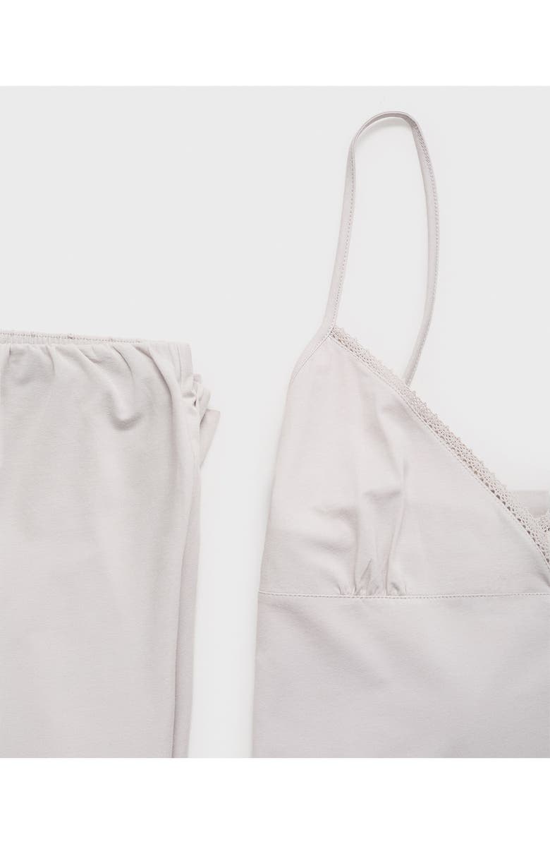 MANGO Fluid Stretch Cotton Pajama Pants, Alternate, color, Light/ Pastel Grey