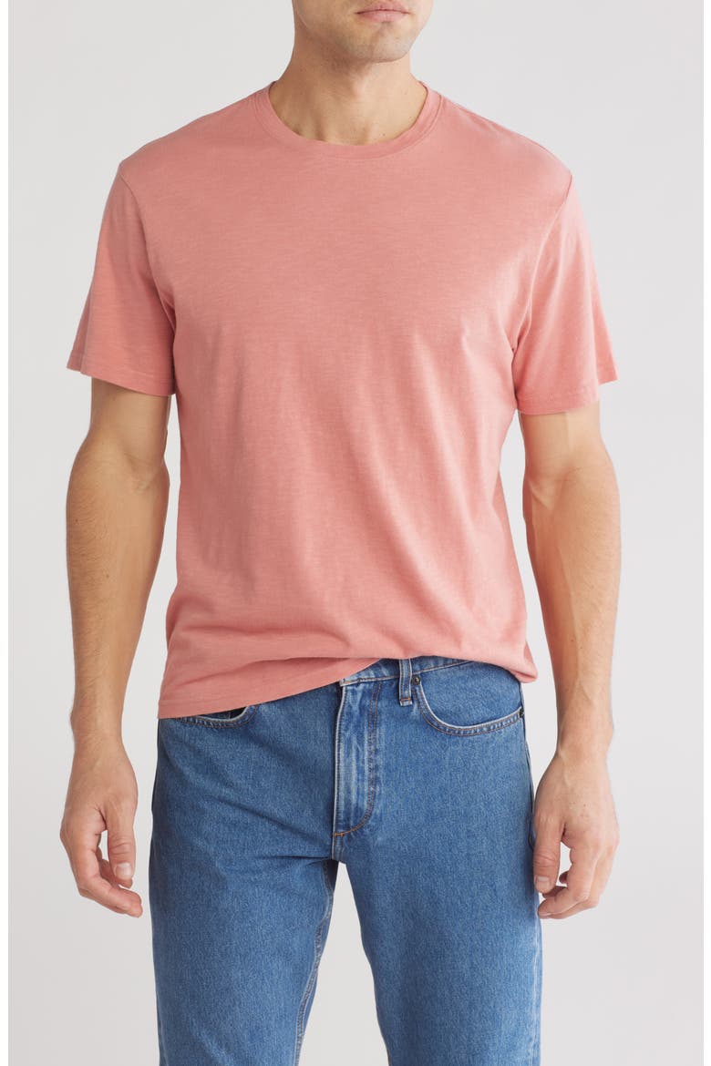 Slub Cotton Crewneck T-Shirt, Main, color, PINK DESERT