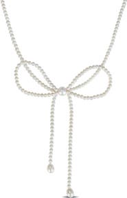 DELMAR 3.5-9.5mm Cultured Freshwater Pearl Bow Necklace