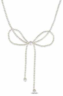 DELMAR 3.5-9.5mm Cultured Freshwater Pearl Bow Necklace