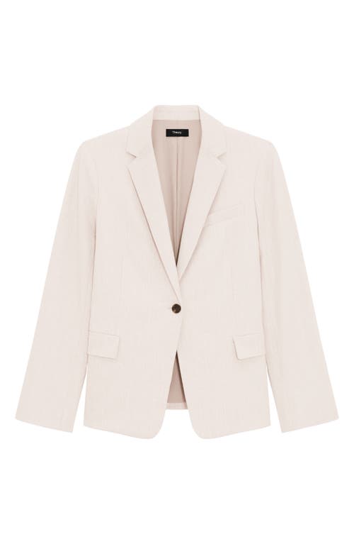 Theory Stripes Canvas Silm-fit Blazer In Sand Multi