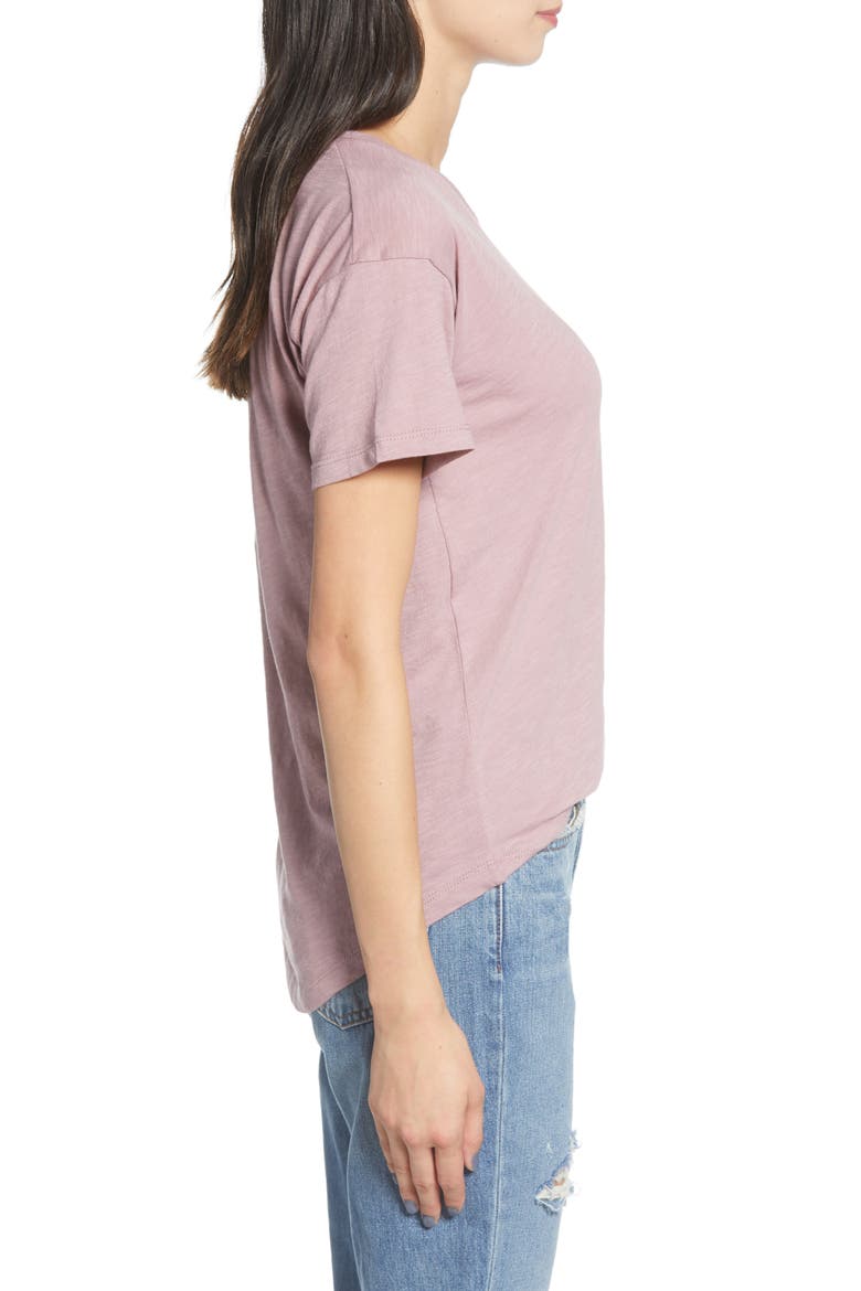 'Whisper' Cotton Crewneck Tee, Alternate, color, SMOKY LILAC