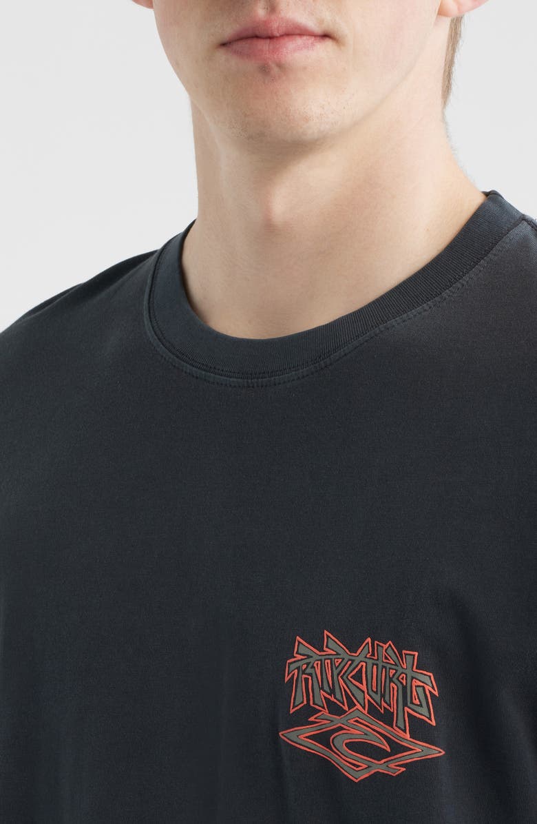 Rip Curl Liquid Trips Arch Cotton Graphic T-Shirt, Alternate, color, Washed Black