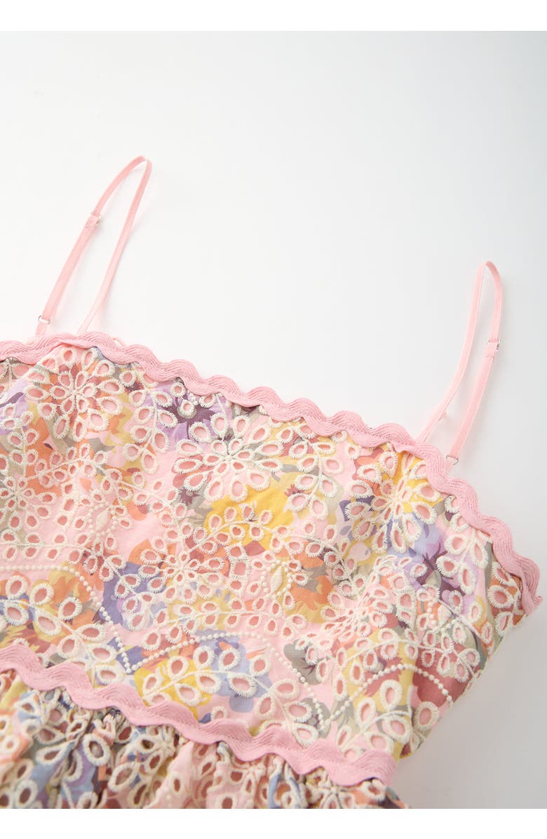 Marlo Kids Alanna Frill Embroidered Maxi Dress, Alternate, color, Multi