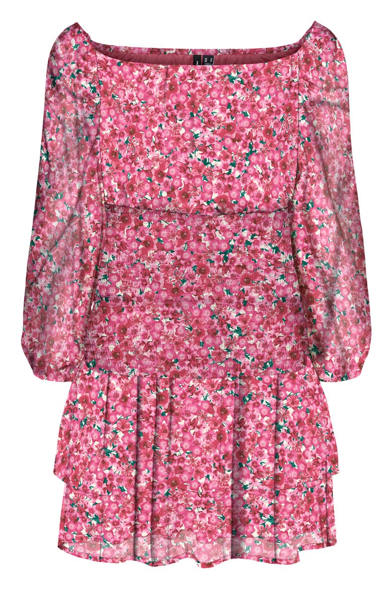 Dicte Off the Shoulder Smocked Minidress, Alternate, color, GERANIUM PINK