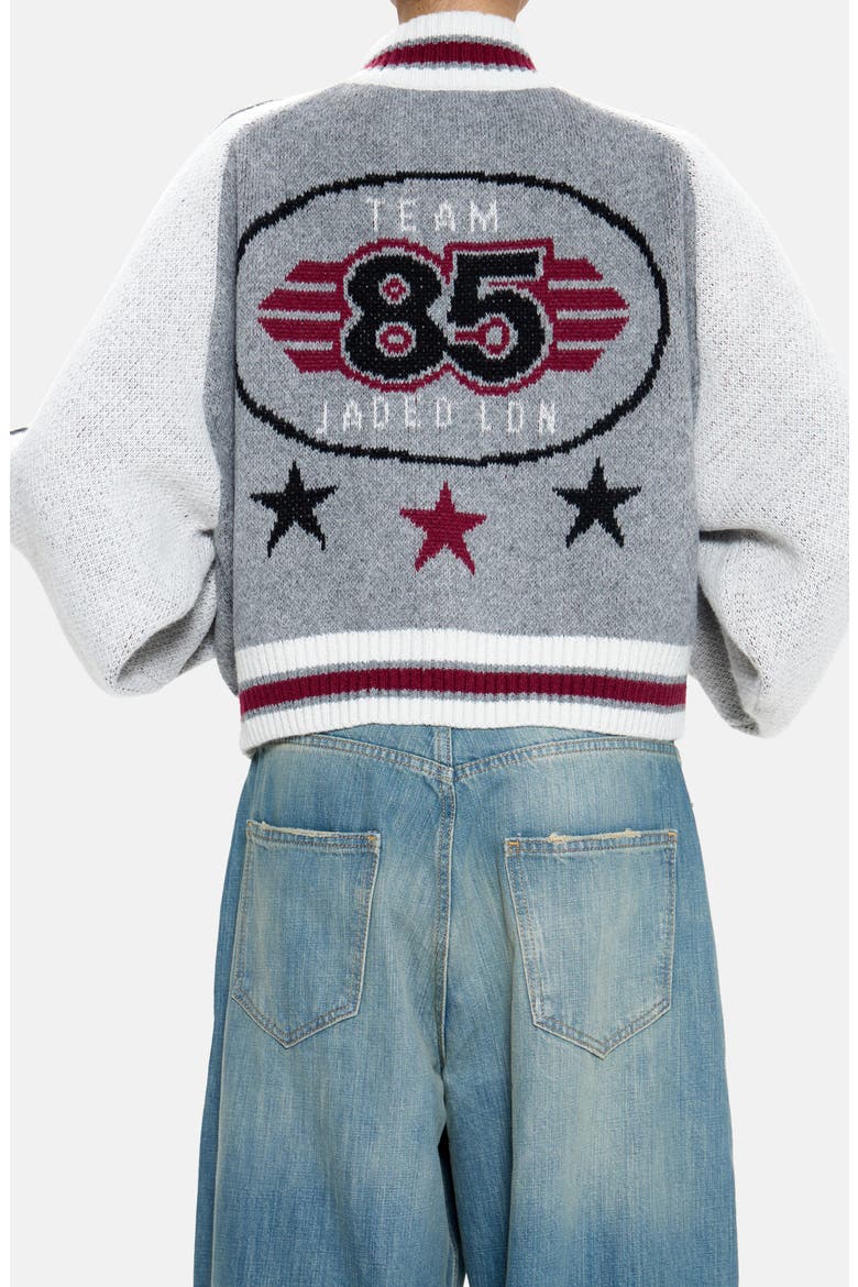 Team 85 Knitted Bomber Jacket, Alternate, color, GREY