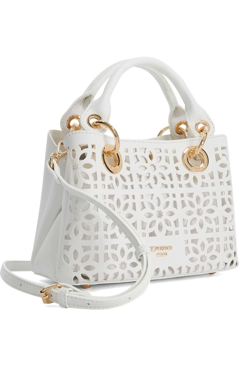 Dune London Diddydelaser Faux Leather Top Handle Bag, Alternate, color, White