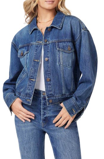 Scotch & Soda Oversized Crop Denim Jacket In Blue