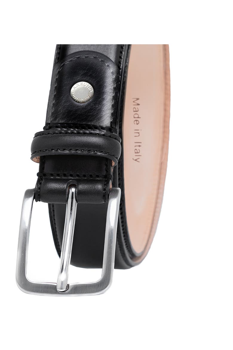 Burnished handcrafted genuine leather belt, Alternate, color, Black