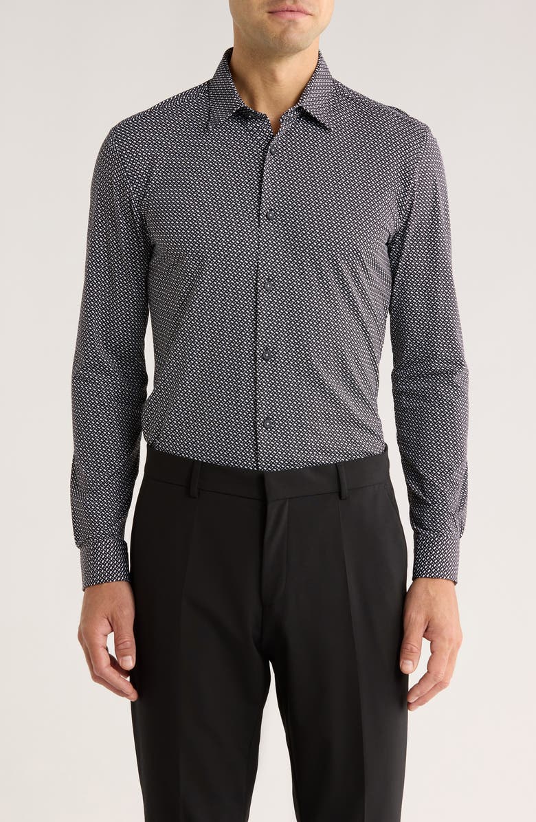 BOSS Roan Kent Button-Up Shirt, Main, color, Black