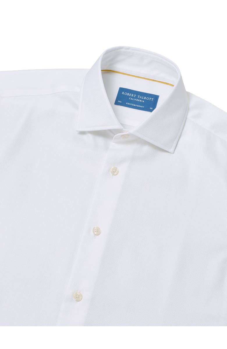 Robert Talbott Reynolds French Cuff Herringbone Contemporary Fit Shirt, Alternate, color, White