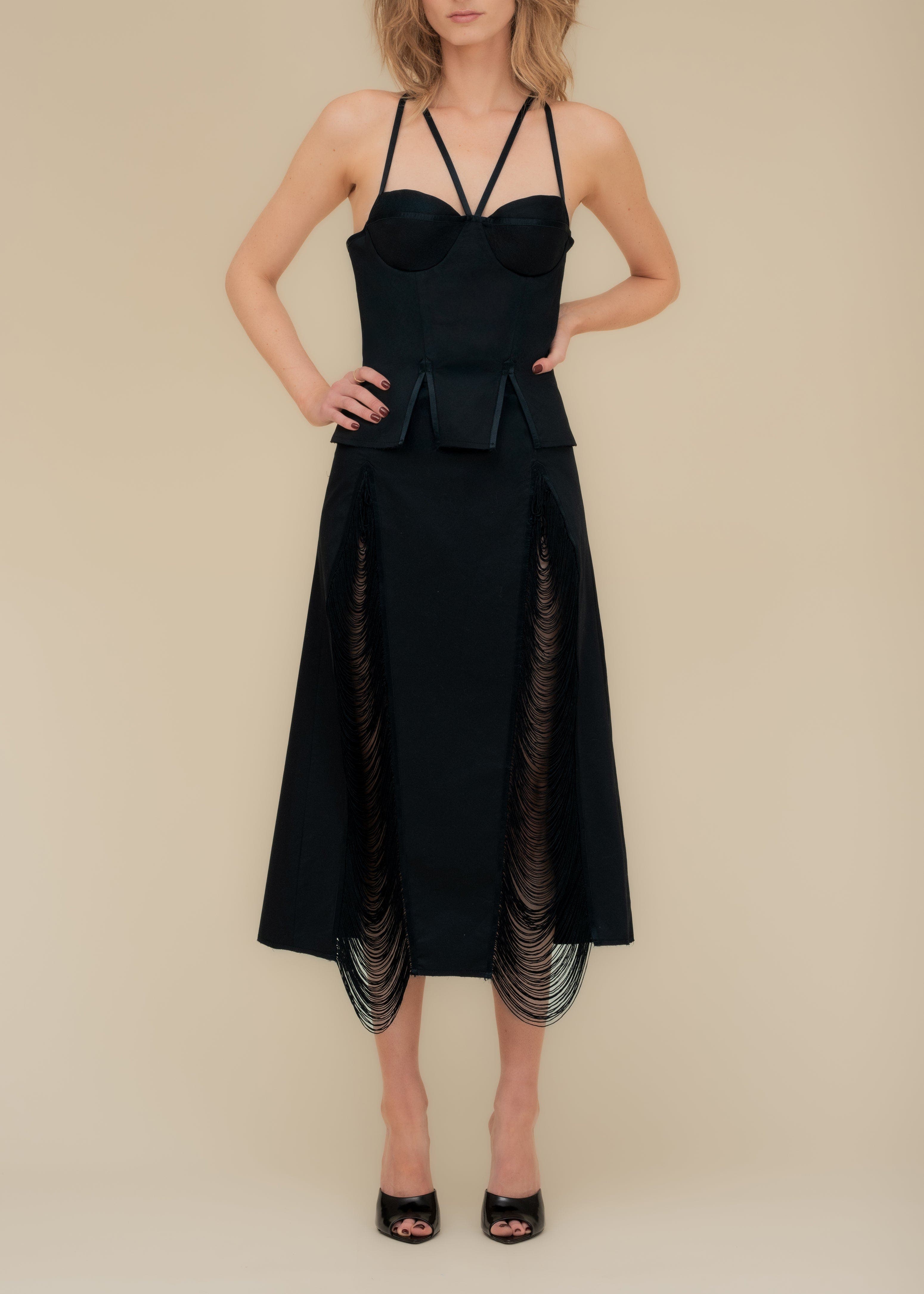 Madeleine Fitted Corset-Inspired Poplin Top - image 2