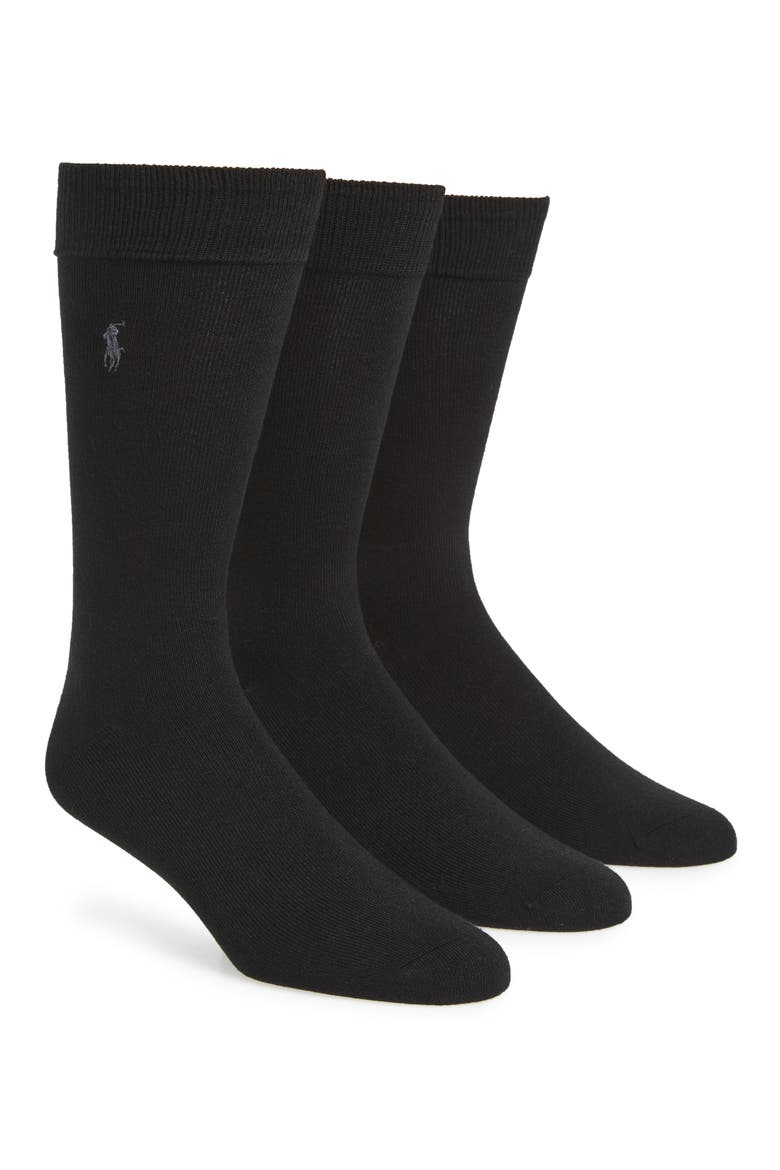 Assorted 3-Pack Supersoft Socks, Alternate, color, BLACK