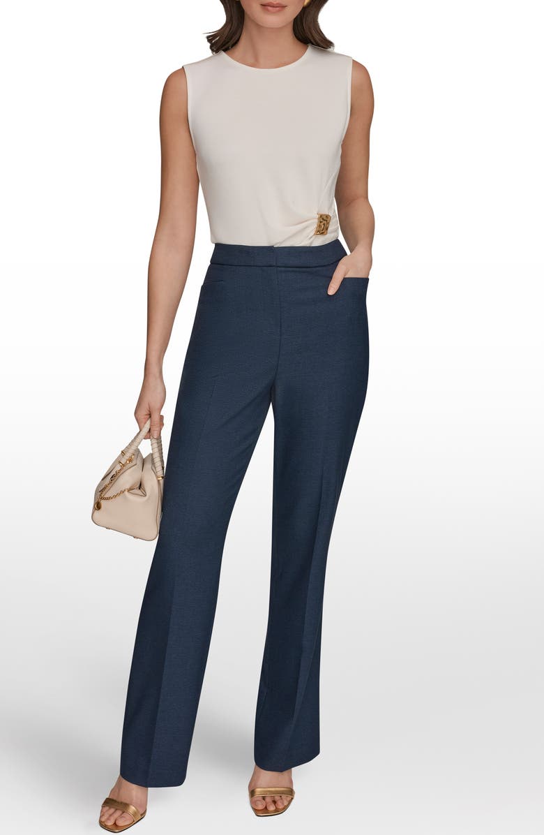 Donna Karan New York High Waist Straight Leg Pants, Alternate, color, Nightfall