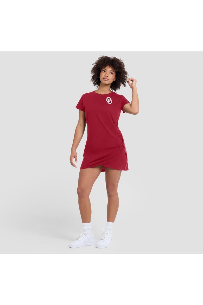 Women's Fanatics Crimson Oklahoma Sooners Ruched Drape T-Shirt Dress, Alternate, color, Crimson
