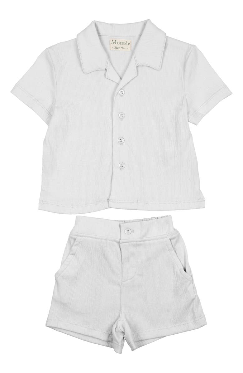 Manière Gauze Camp Shirt & Shorts Set, Main, color,