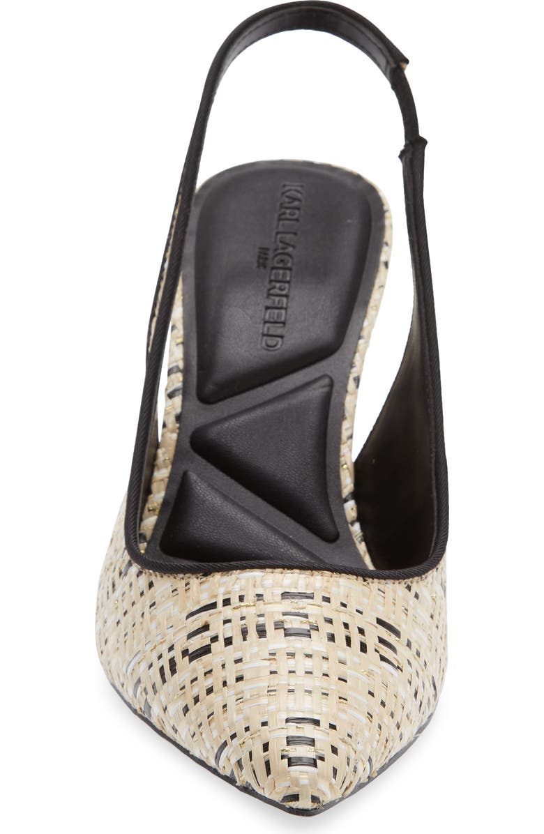 KARL LAGERFELD PARIS Rosalyn Pointed Toe Slingback Pump, Alternate, color, Natural/ Black