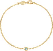 Dower & Hall Single Aquamarine Dewdrop Chain Bracelet