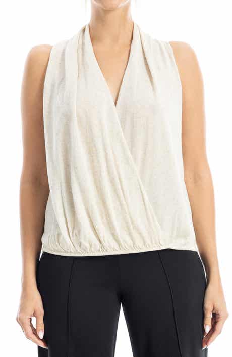 MAX STUDIO Faux Wrap Sleeveless Sweater