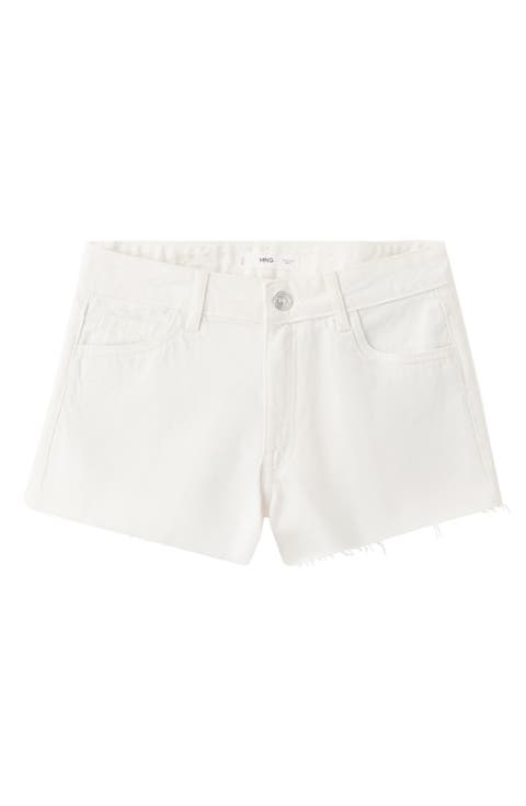 Raw Hem Low Rise Denim Shorts