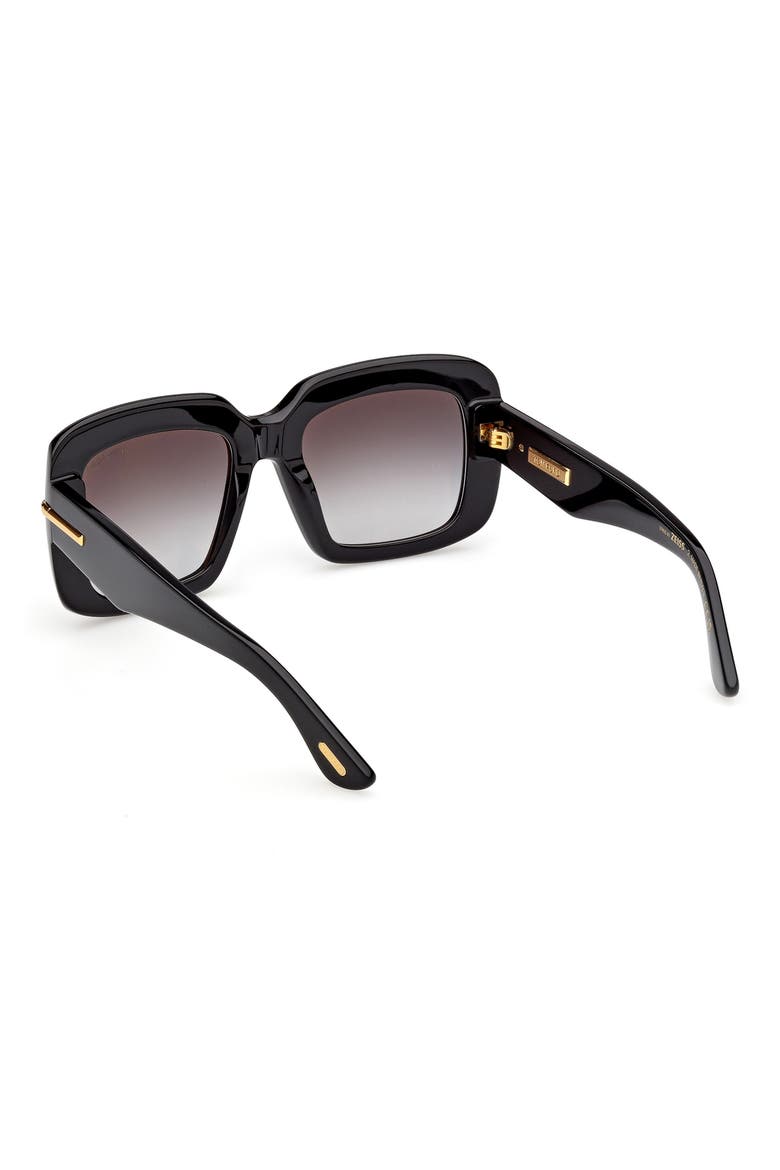 Icon 53mm Gradient Square Sunglasses, Alternate, color, SHINY BLACK/ BAGUETTE