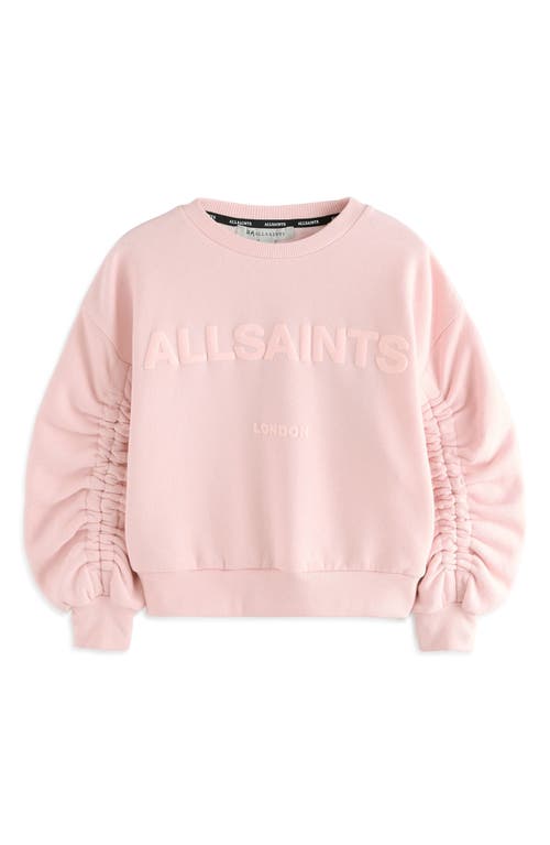 Smallsaints By Allsaints Kids' Ruched Sleeve Sweatshirt In Pink