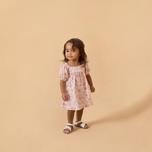 Modern Moments™ By Gerber Puffed Sleeve Dress And Diaper Cover Set In Light Rose Watercolor Floral