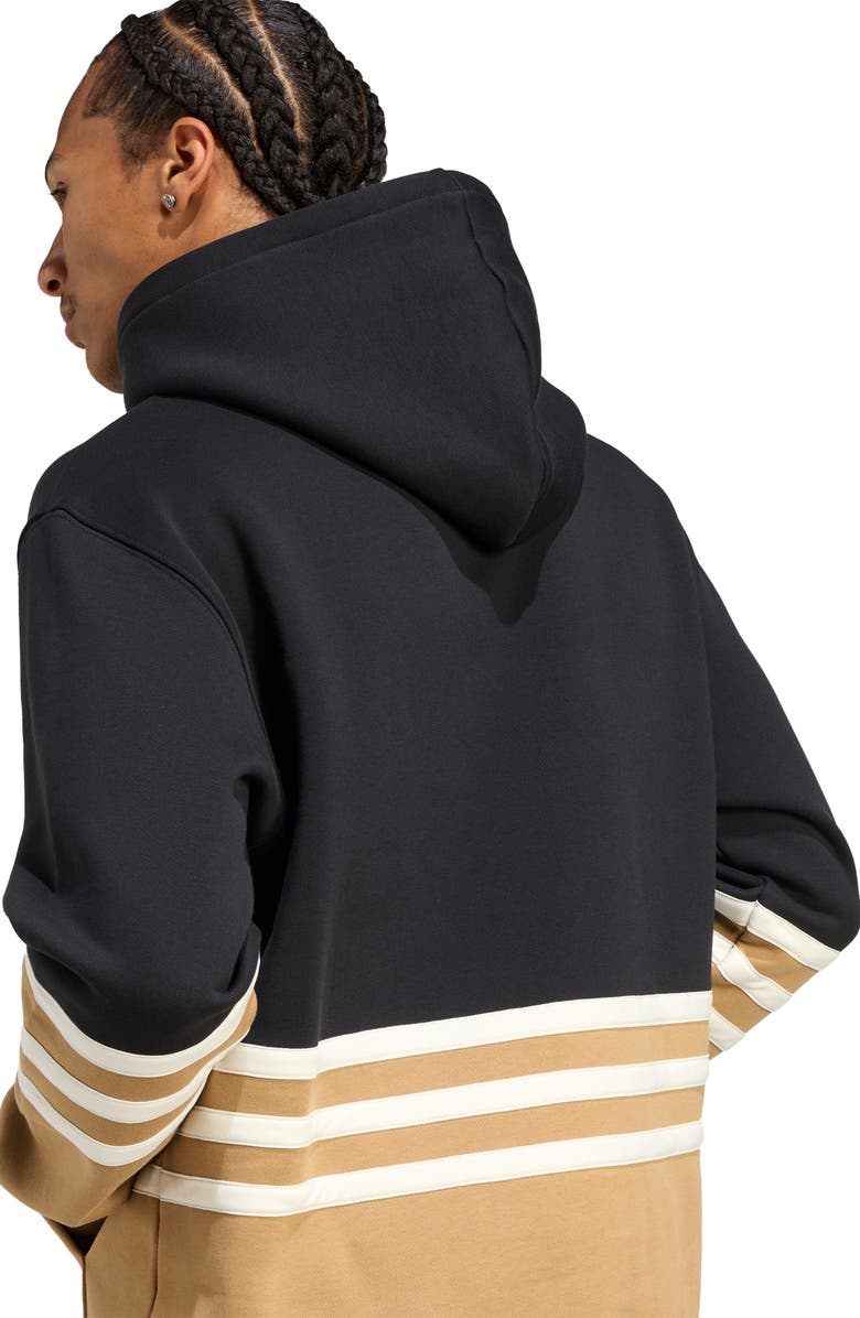 adidas Archive Colorblock Hoodie, Alternate, color, Black/ Cardboard