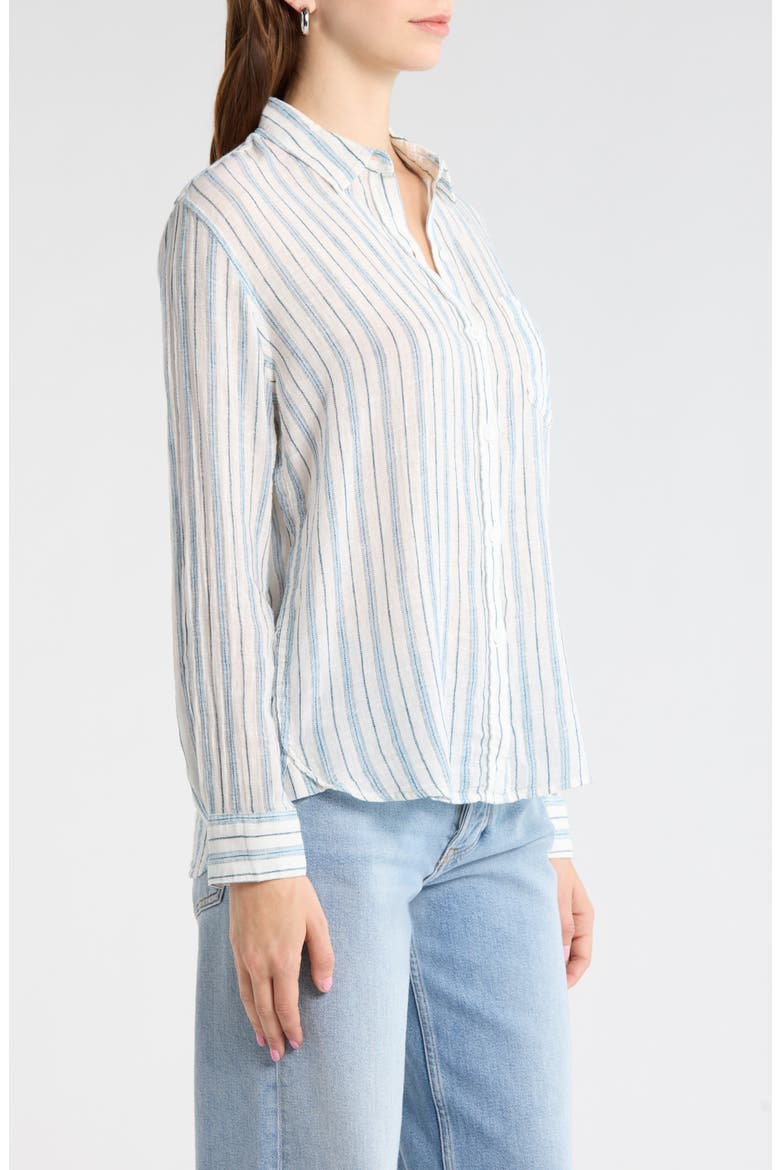 Charli Stripe Linen Blend Shirt, Alternate, color, WINDWARD STRIPE