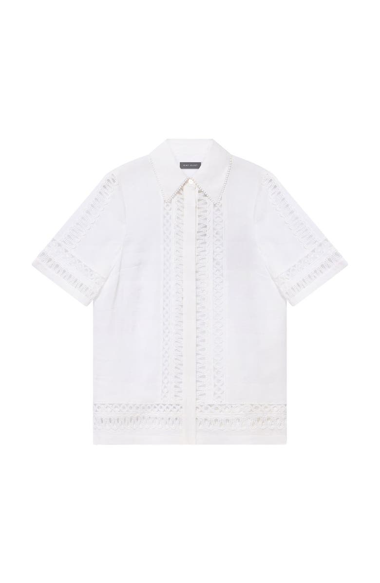 MINT VELVET Ramie Resort Shirt, Alternate, color, Ivory