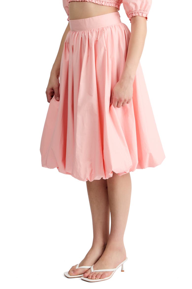 Tessa Bubble Hem Midi Skirt, Alternate, color, PINK