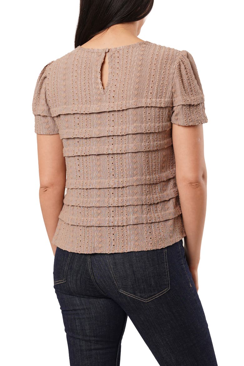 Eyelet Ruffle Top, Alternate, color, KHAKI