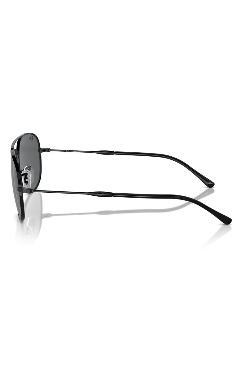 Ray-Ban Bain Bridge 57mm Pillow Aviator Sunglasses, Alternate, color, Black