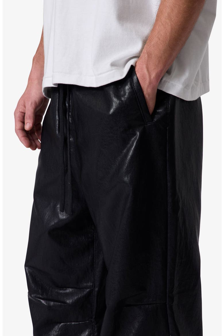 Ultra Baggy Faux Leather Sweatpants, Alternate, color, BLACK