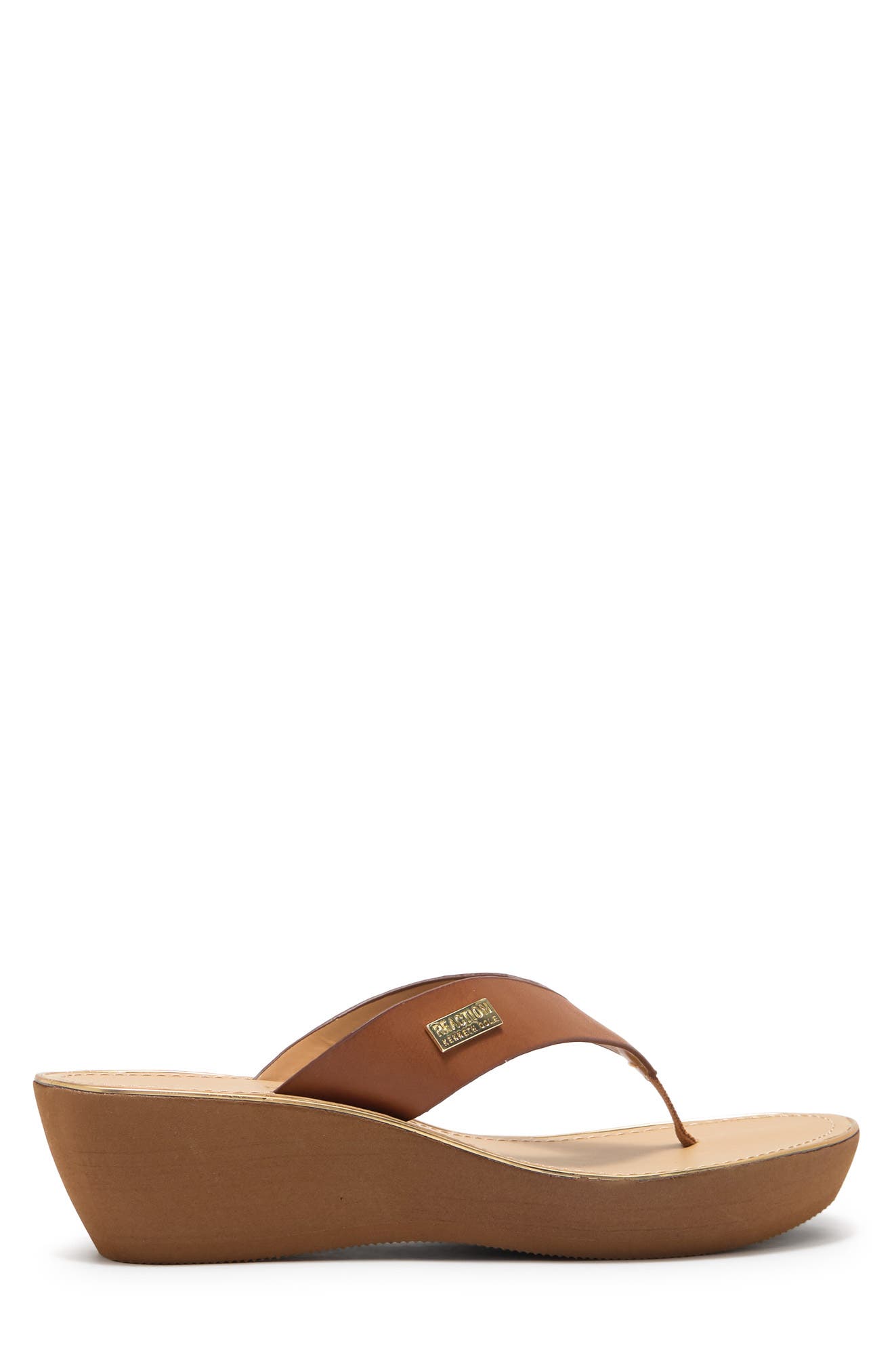 Shine Light Wedge Flip-Flop Sandal, Alternate, color, TOFFEE