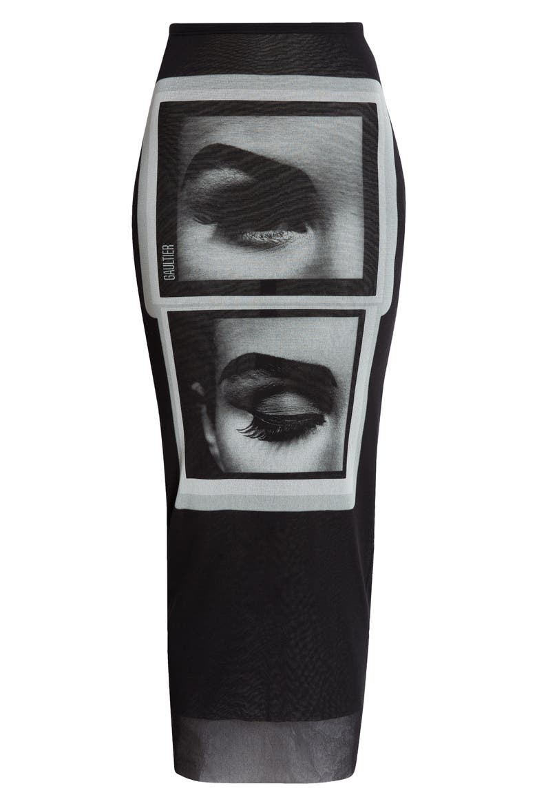 The Eyes & Lips Mesh Pencil Skirt, Alternate, color, BLACK/ GREY/ WHITE