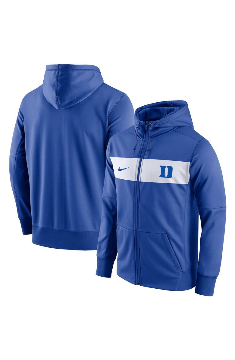 Nike Men's Nike Royal Duke Blue Devils Logo Performance Full-Zip Hoodie, Main, color, 