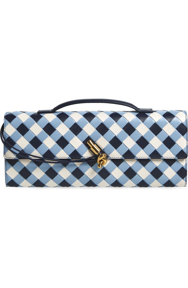 Bottega Veneta Long Andiamo Leather East/West Clutch, Main, color, Abyss-Ice-White-Mb