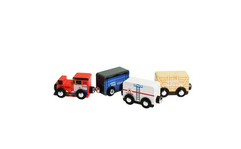 Wooden Steam-Era Freight Trains | Includes Train Cars, Wagons, Freight Trucks, Magnet Connectors