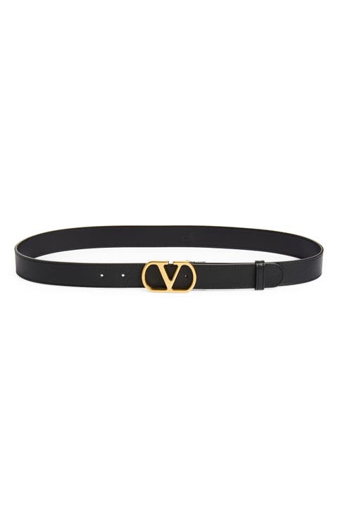 VLOGO Buckle Signature Leather Belt