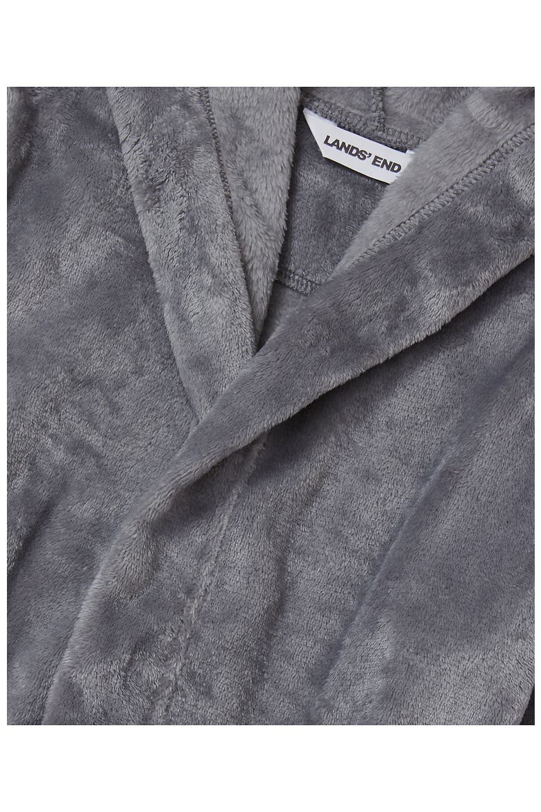 Kids Hooded Fleece Solid Robe, Alternate, color, Gray