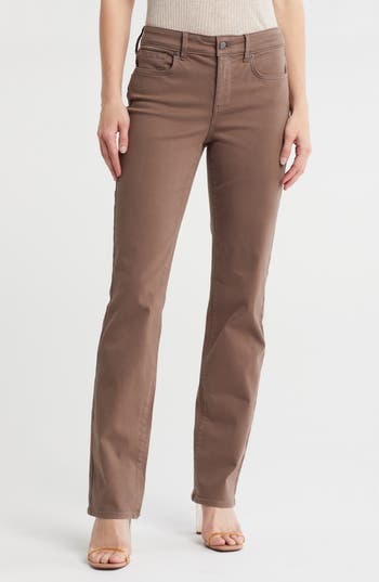 Nydj Marilyn Straight Leg Jeans In Brown