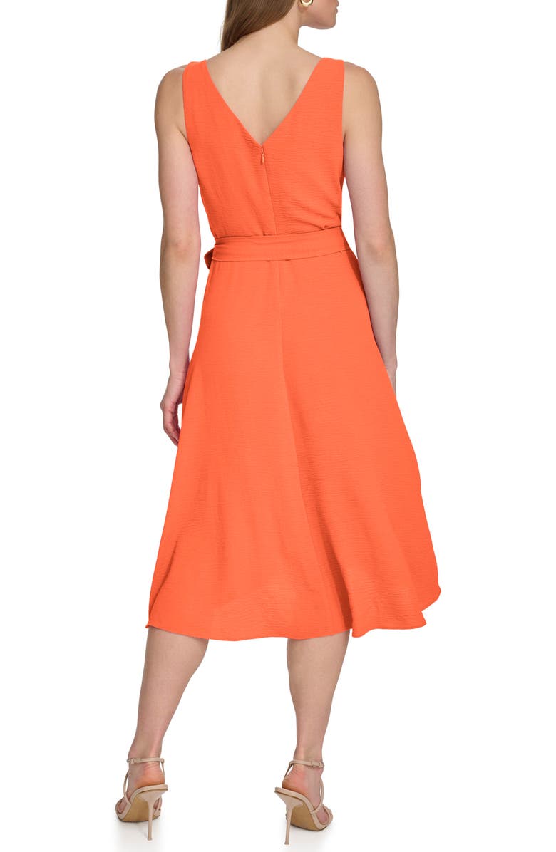 DKNY Faux Wrap Gauze Dress, Alternate, color, Tigerlily