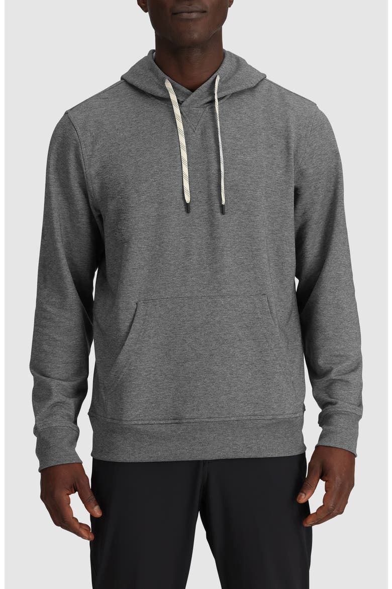 Essential Fleece Hoodie, Main, color, GREY HEATHER