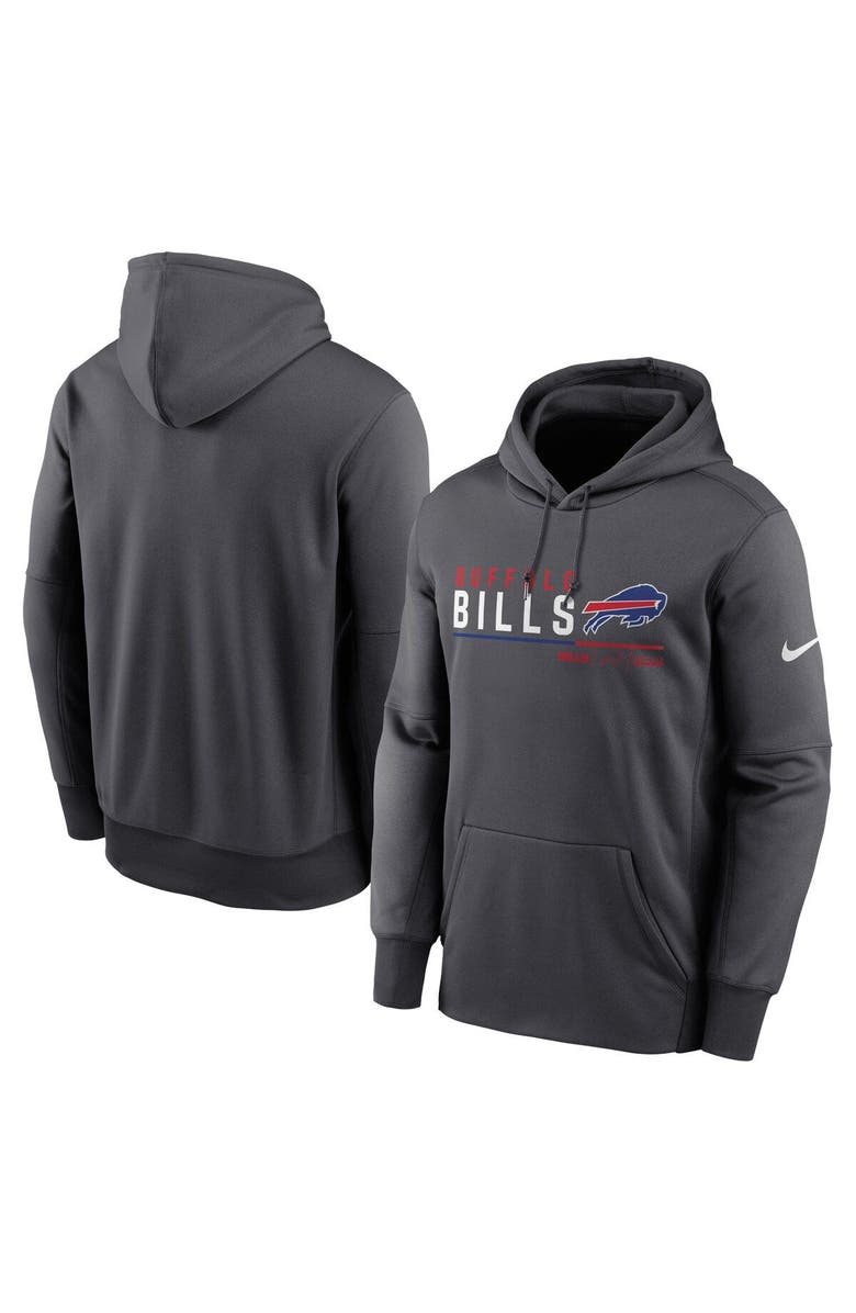 Nike Men's Nike Anthracite Buffalo Bills Prime Logo Name Split Pullover Hoodie, Main, color, 