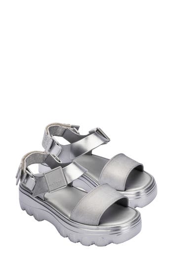 Melissa Kick Off Platform Sandal In Silver
